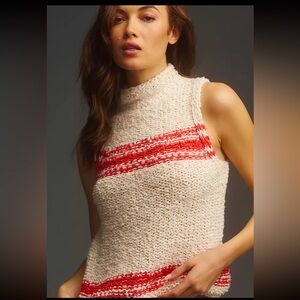 Anthropology, Pilcro Nautical Mock-Neck Keyhole Sweater Tank.